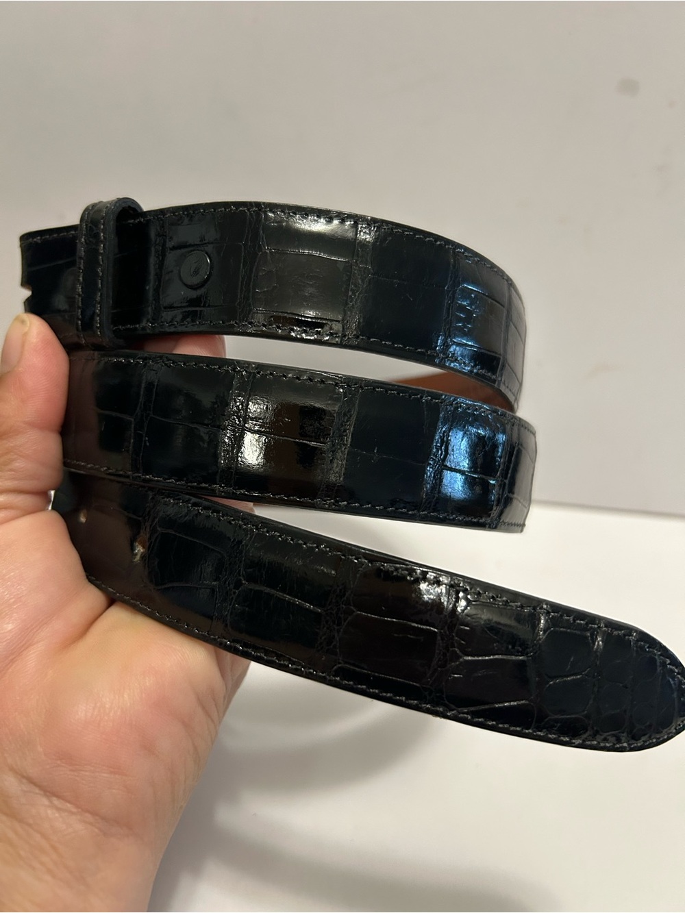 Genuine American Alligator Leather Tapered belt strap only S33 MadeUSA